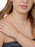 LARNAUTI 18ct gold vermeil diamond heart slider bracelet (British brand)