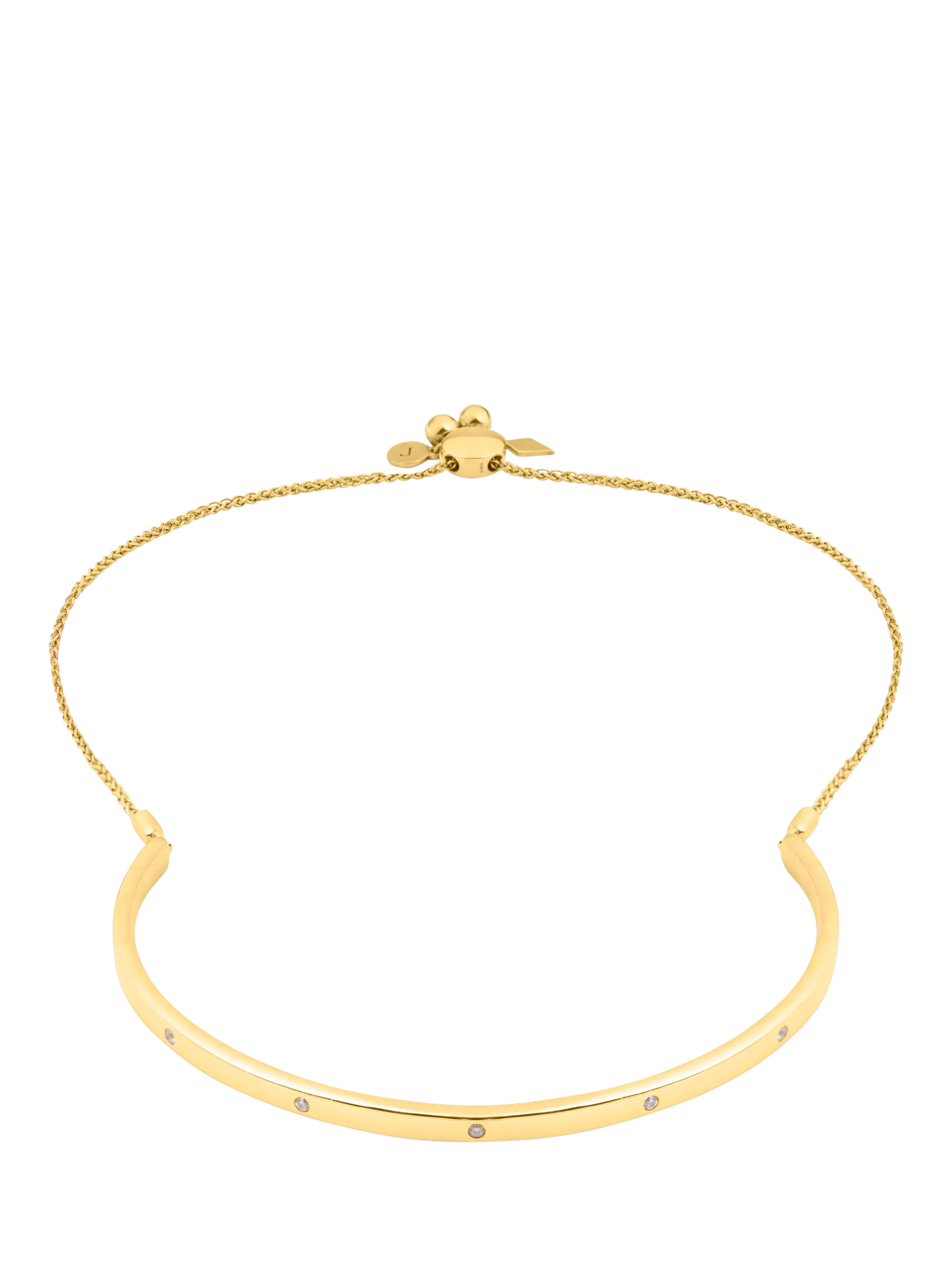 Larnauti lab grown diamond bangle 0.12ct 18ct gold vermeil (British brand)