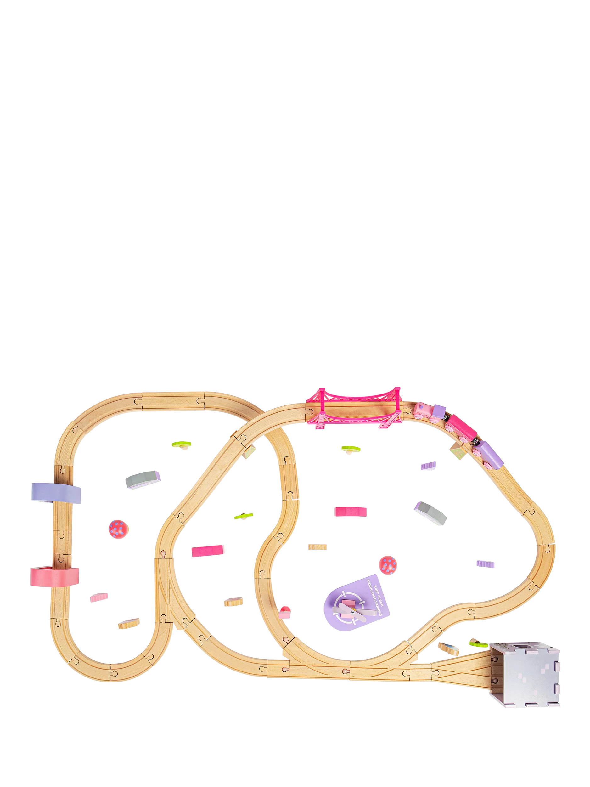 Bigjigs Toys Fairy Town Pink Wooden Train Set UK version