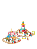 Bigjigs Toys wooden fun fair train set (British brand)