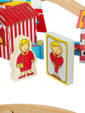Bigjigs Toys wooden fun fair train set (British brand)
