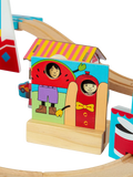 Bigjigs Toys wooden fun fair train set (British brand)
