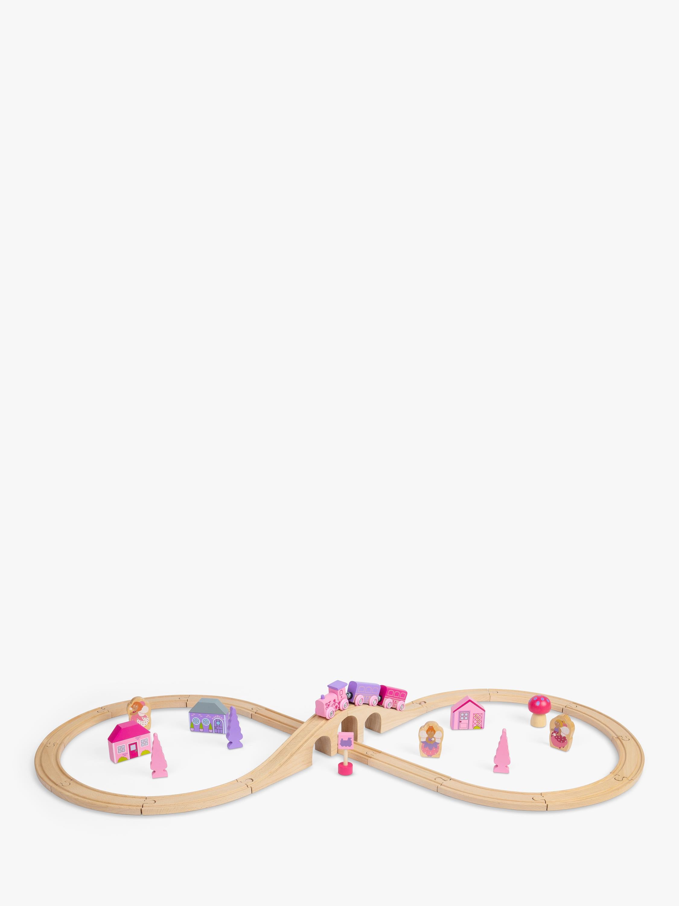 Bigjigs Toys wooden fairy pink train set 35 pieces (British brand)