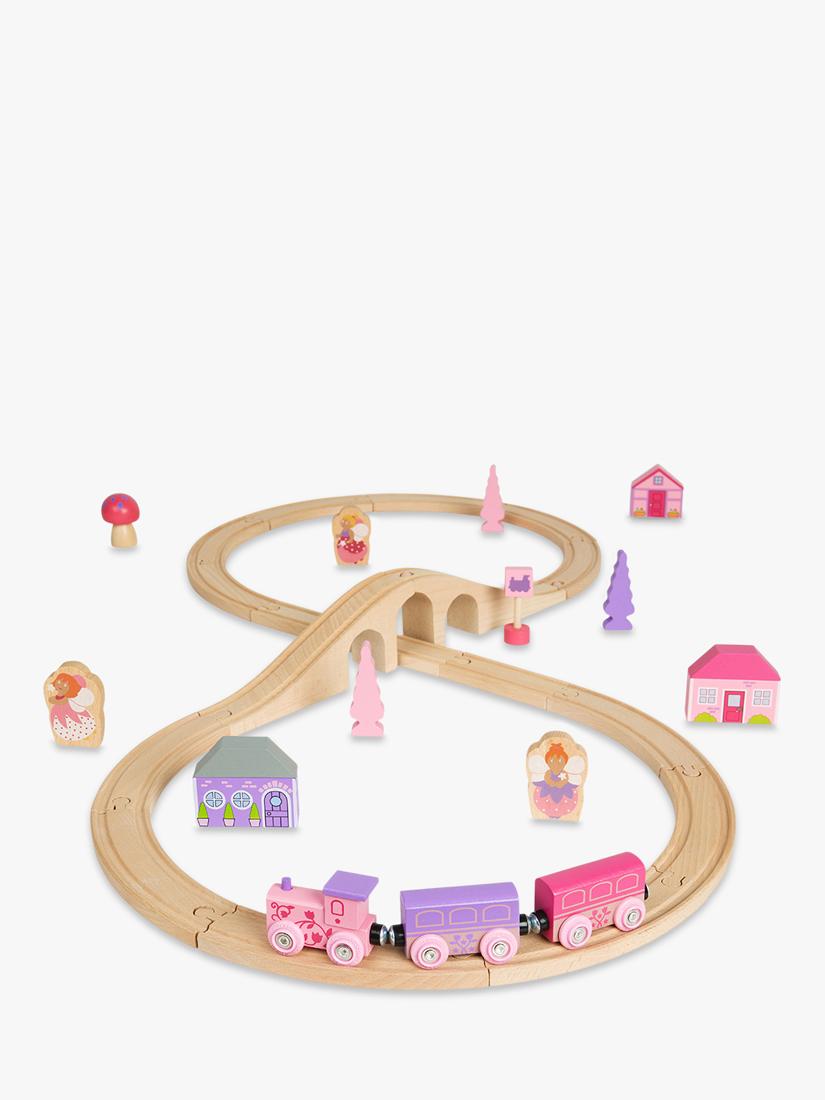 Bigjigs Toys wooden fairy pink train set 35 pieces (British brand)