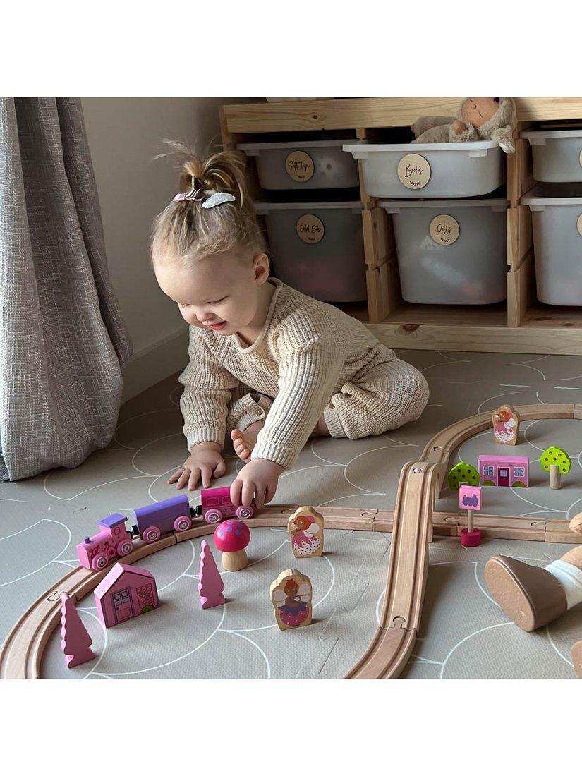 Bigjigs Toys wooden fairy pink train set 35 pieces (British brand)
