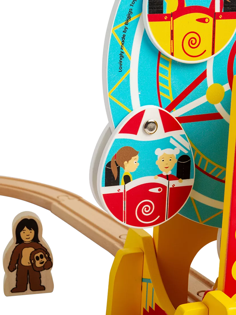 Bigjigs Toys wooden Ferris wheel train tunnel, imported from the UK