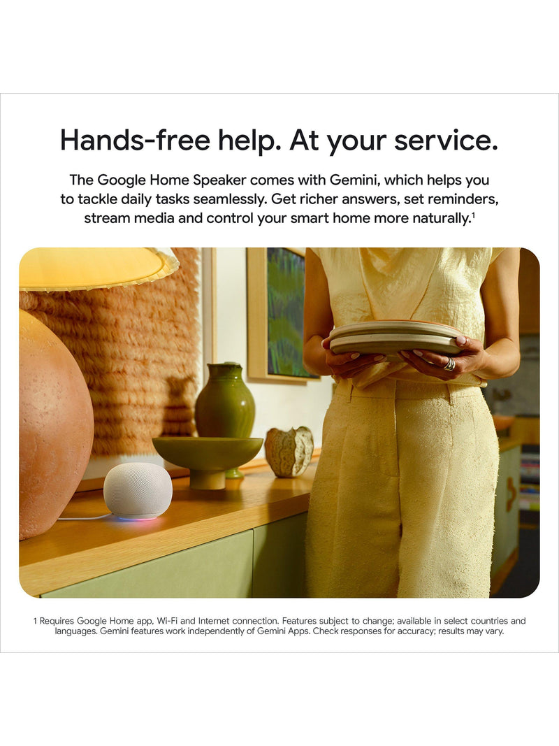 Google Home speaker with Gemini 360° sound, imported from the UK