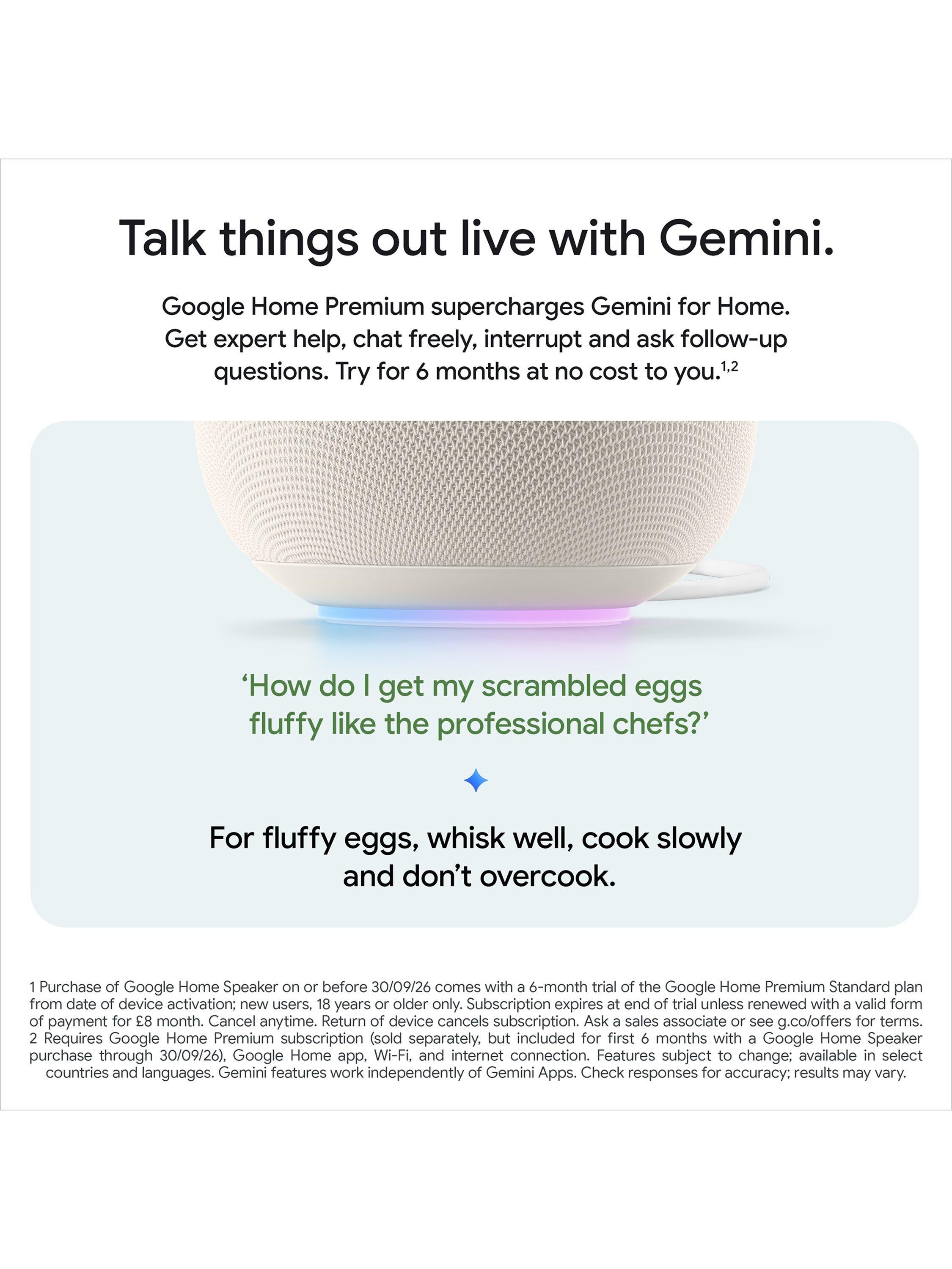 Google Home speaker with Gemini 360° sound, imported from the UK