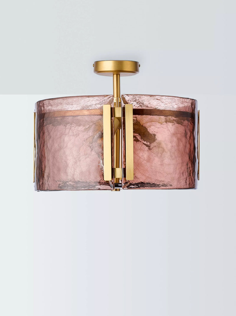 John Lewis textured glass ceiling light antique brass, imported from the UK