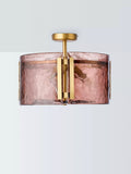 John Lewis textured glass ceiling light antique brass, imported from the UK