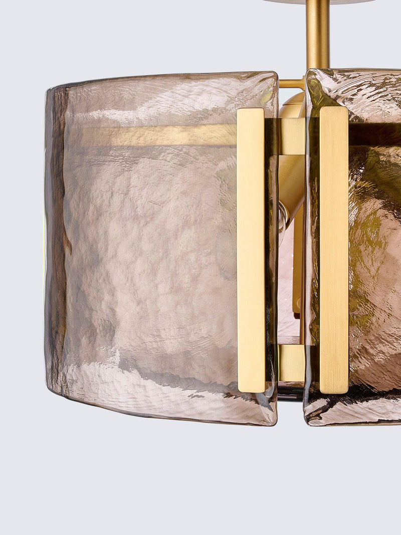 John Lewis textured glass ceiling light antique brass, imported from the UK