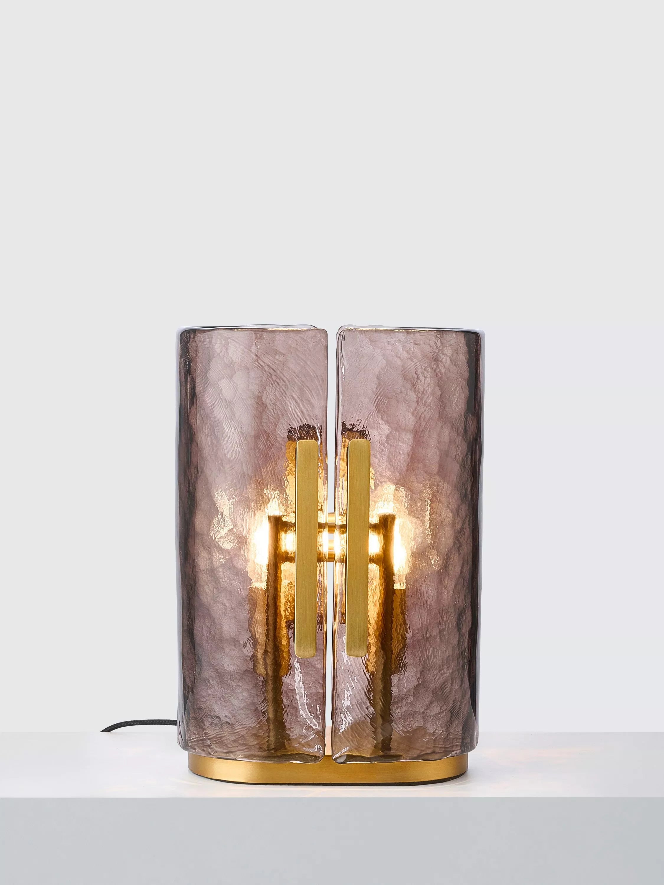 John Lewis Cadogan antique brass textured glass table lamp (British brand)