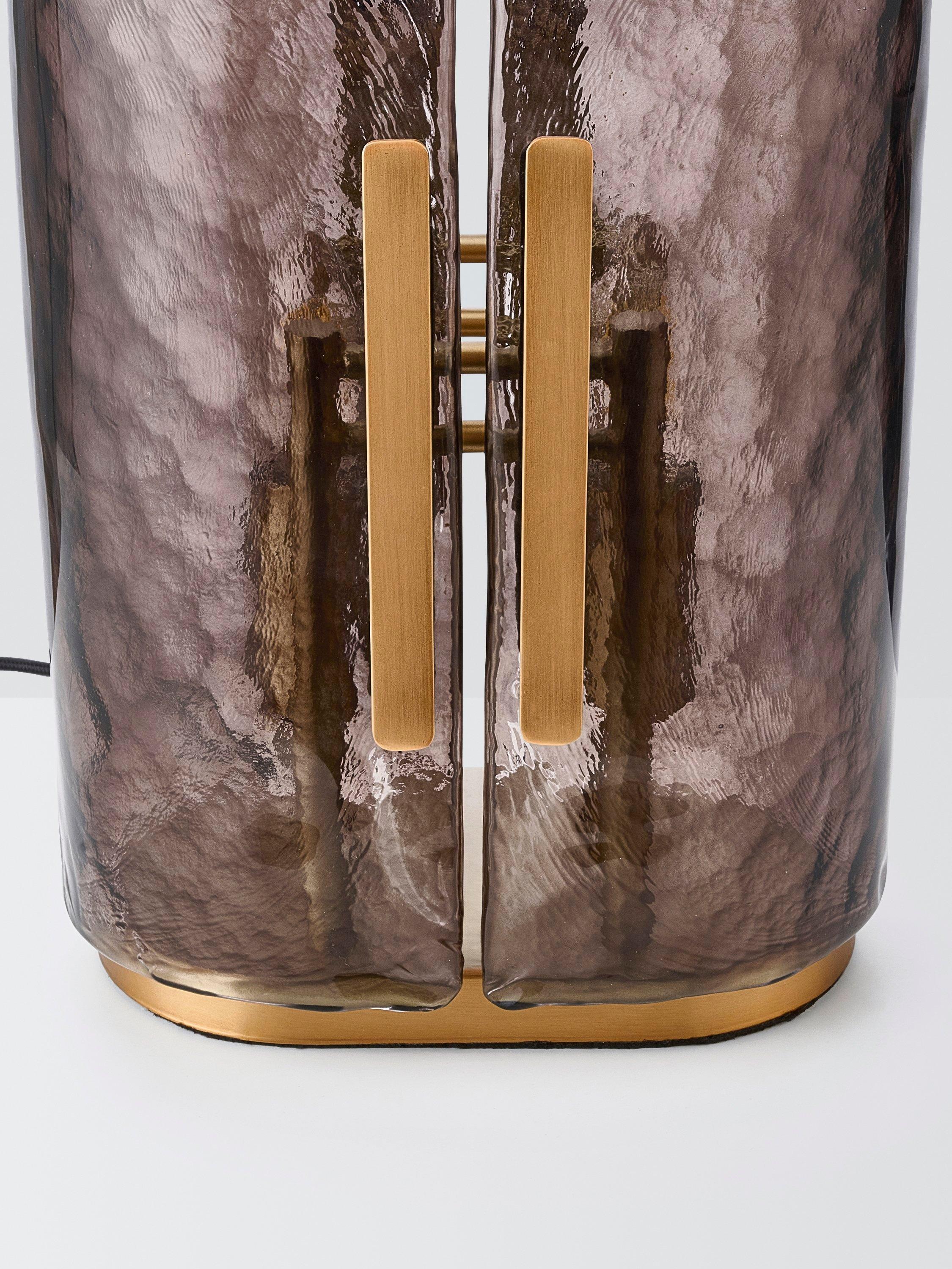 John Lewis Cadogan antique brass textured glass table lamp (British brand)