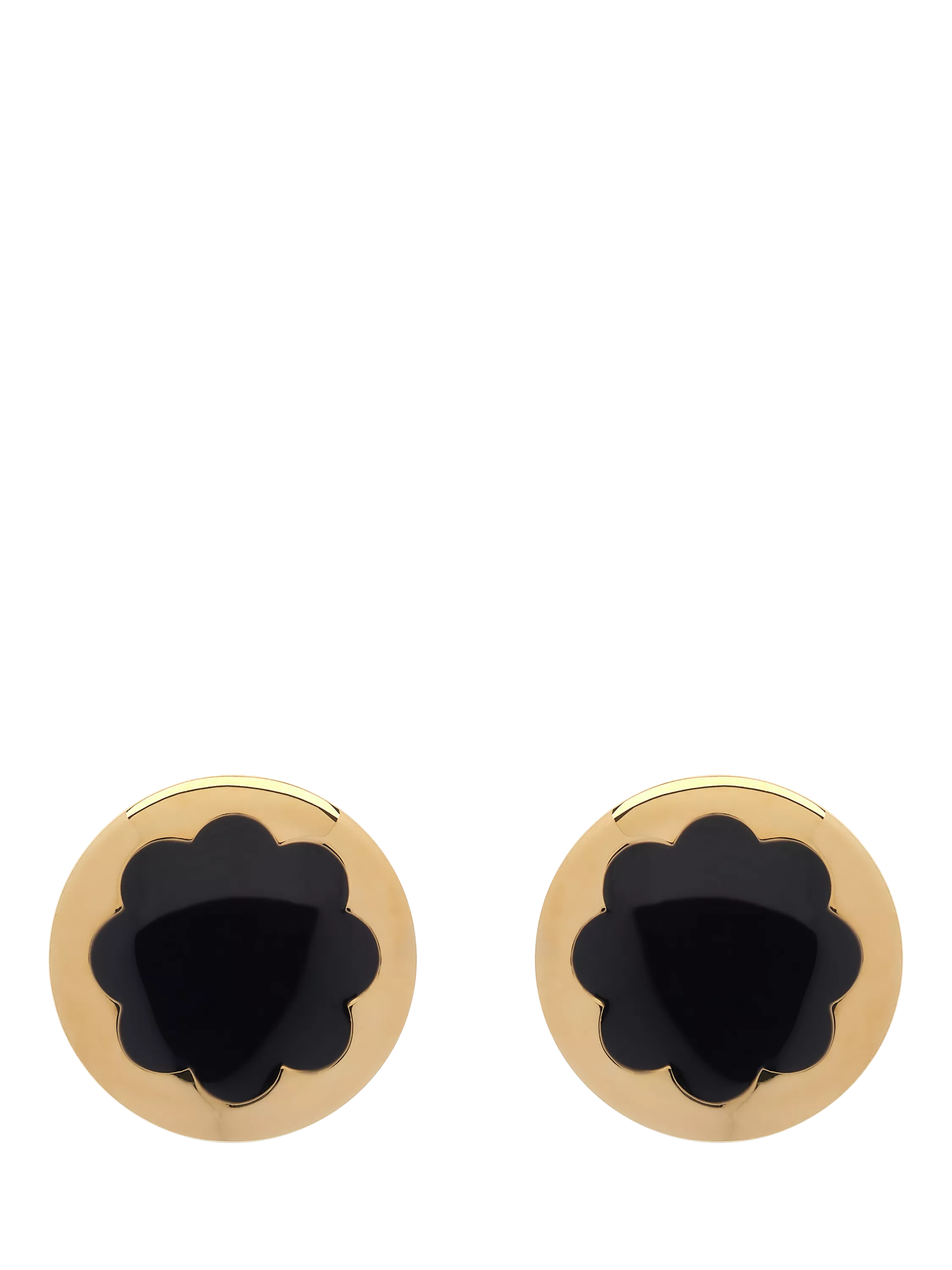 Emma Holland jet enamel flower stud earrings black, imported from the UK