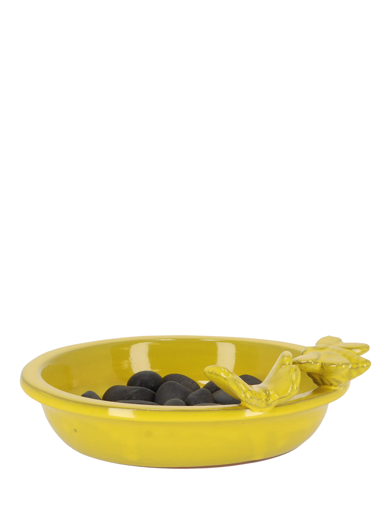 Fallen Fruits ceramic bee butterfly bath yellow, imported from the UK