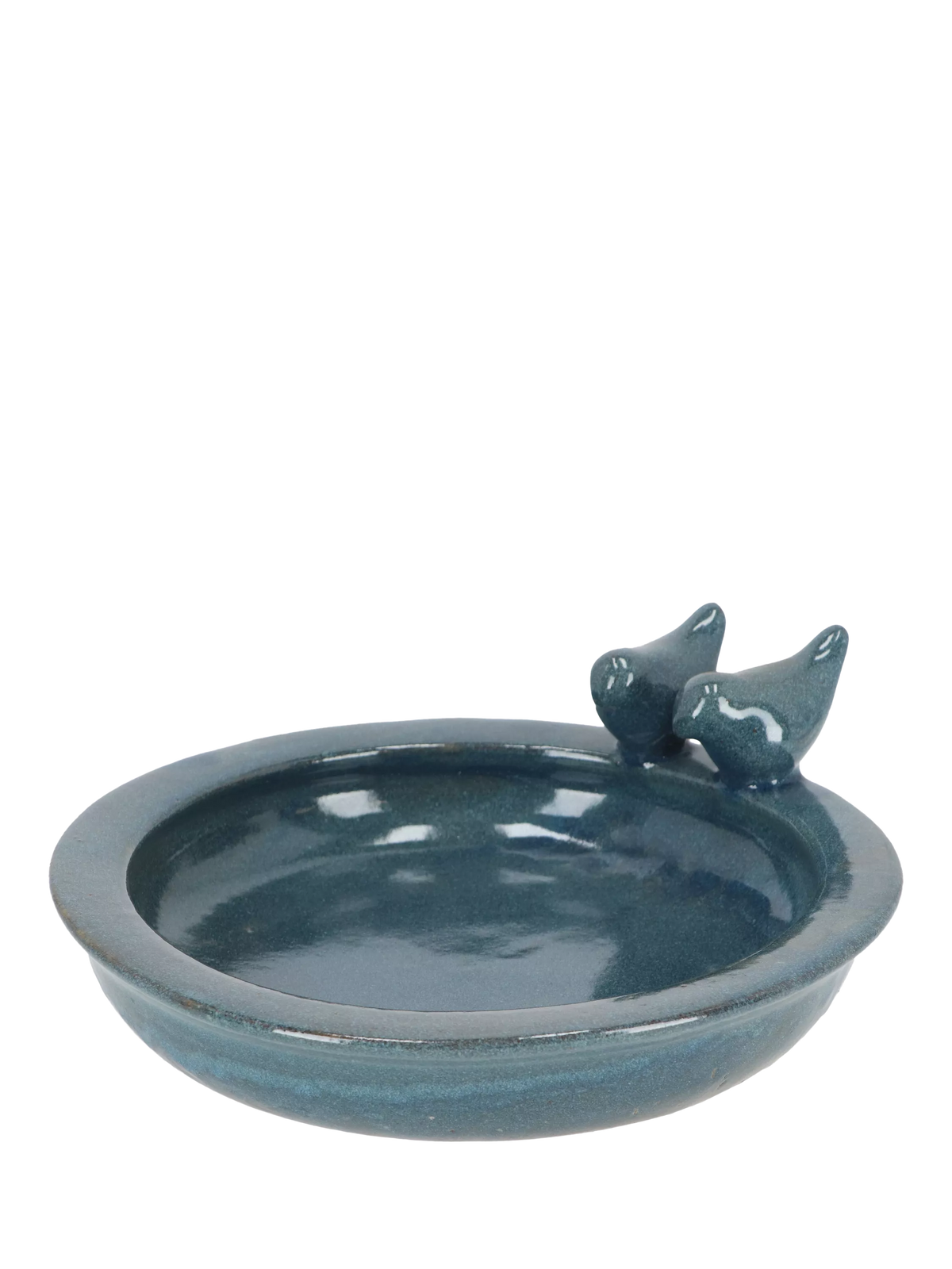 Fallen Fruits Ceramic Bird Bath, Blue