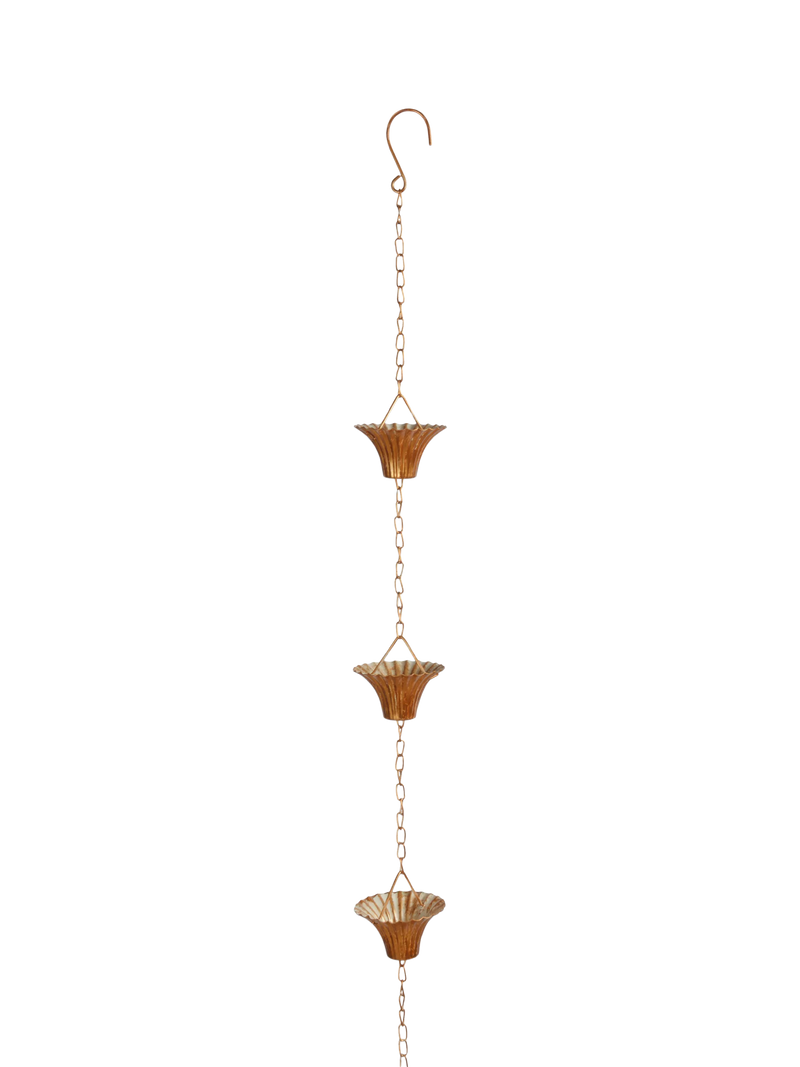Fallen Fruits copper plated rain chain, UK version