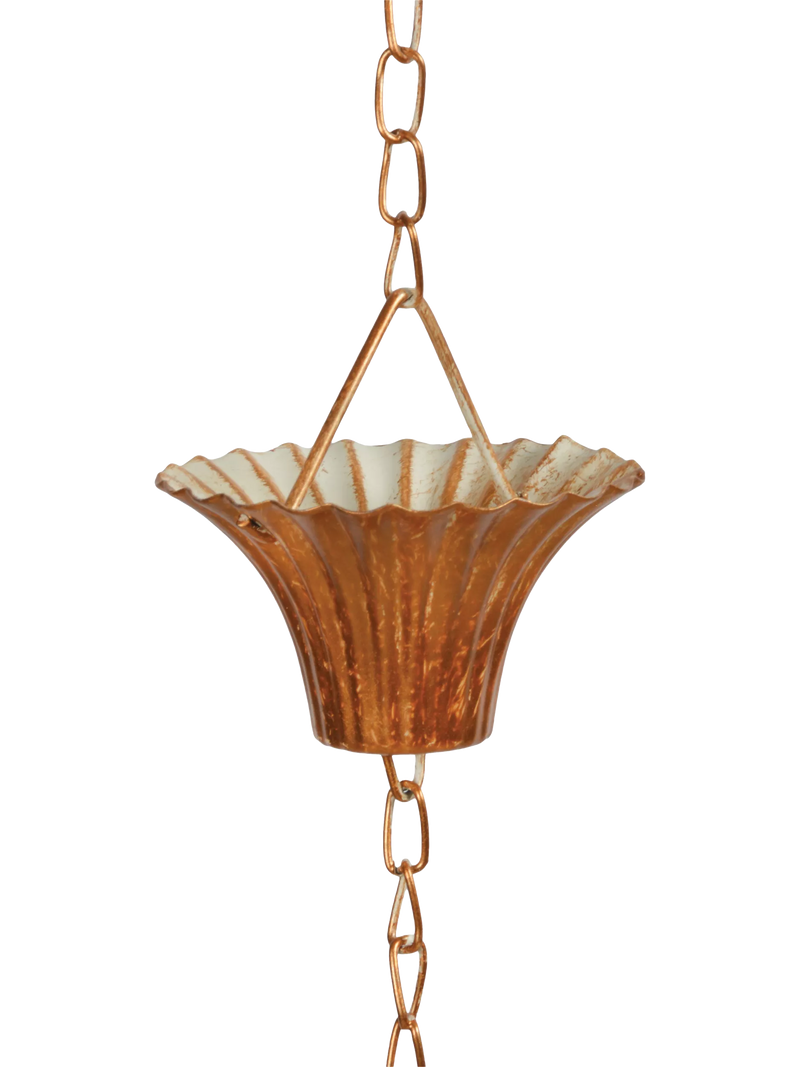 Fallen Fruits copper plated rain chain, UK version