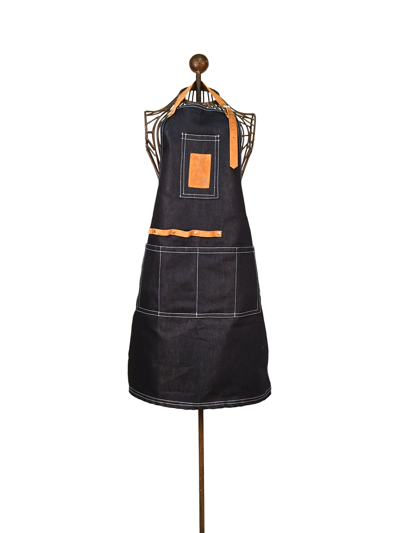 Fallen Fruits denim garden apron (British brand)