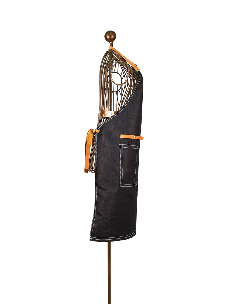 Fallen Fruits denim garden apron (British brand)