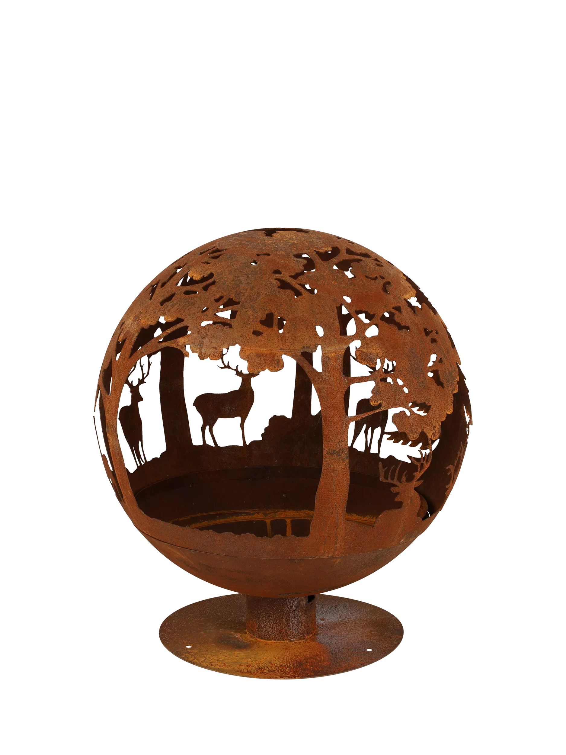 Fallen Fruits Woodland Globe Firepit, rust (British brand)