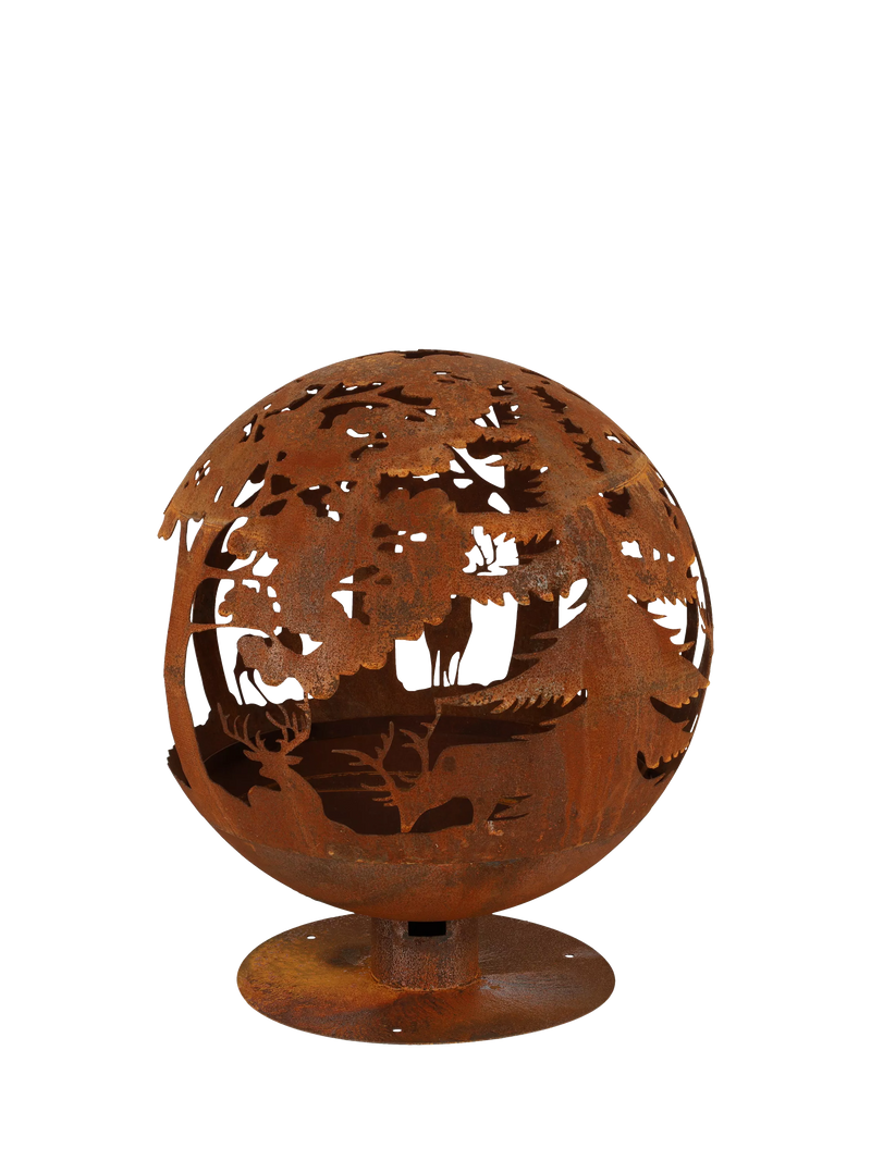 Fallen Fruits Woodland Globe Firepit, rust (British brand)