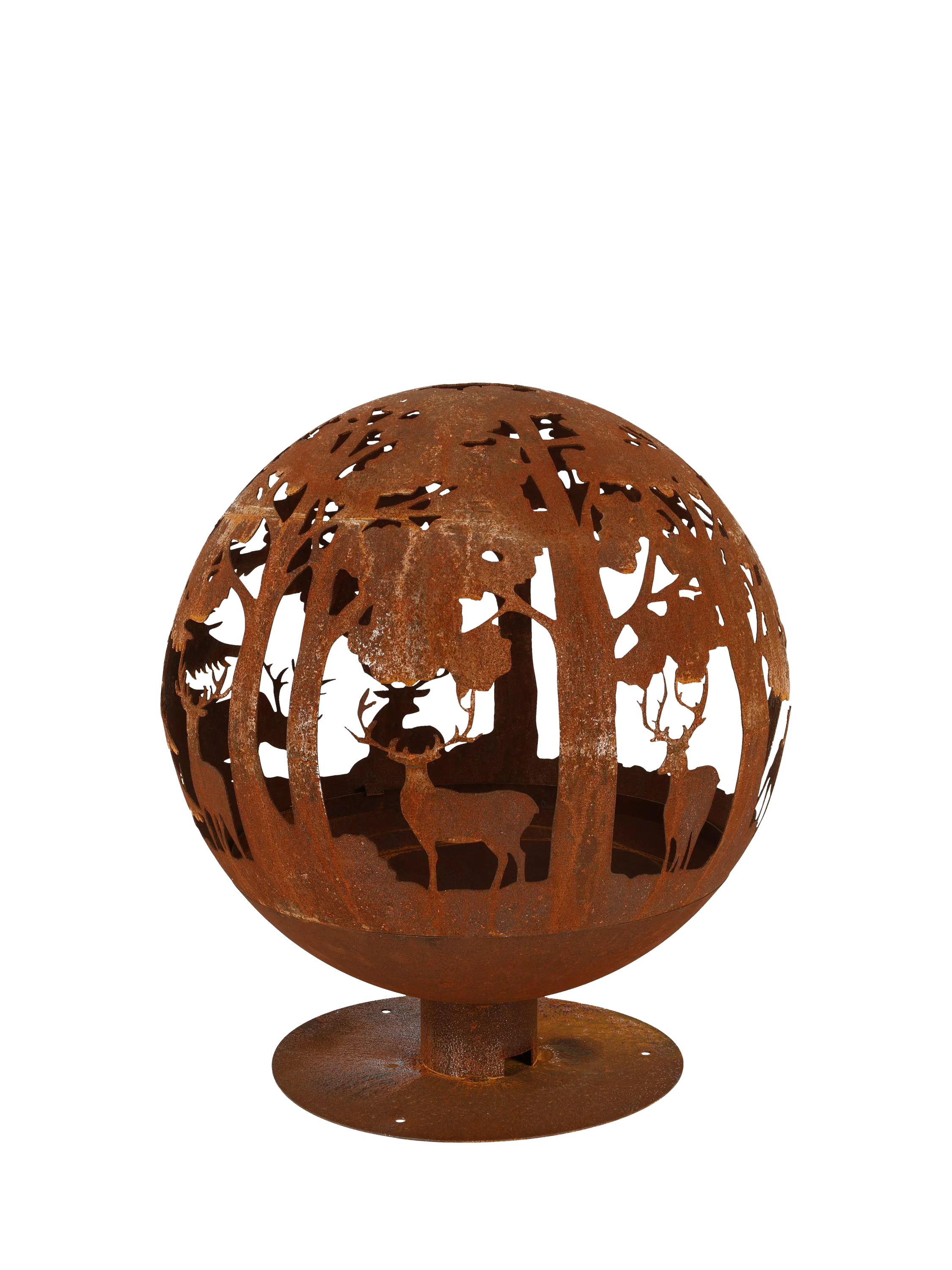 Fallen Fruits Woodland Globe Firepit, rust (British brand)