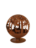 Fallen Fruits Woodland Globe Firepit, rust (British brand)