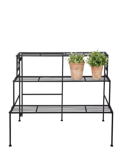 John Lewis Fallen Fruits Folding 3 Step Etagere Plant Stand, Black, H65cm- Buy online at McGrocer