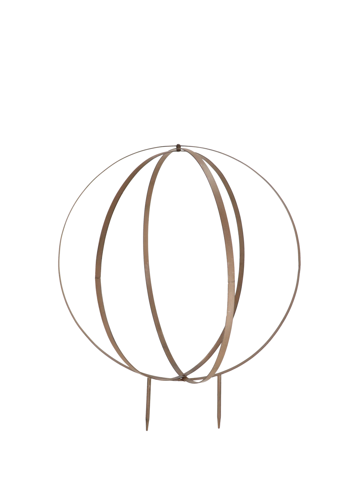Fallen Fruits metal sphere plant support rust (British brand)