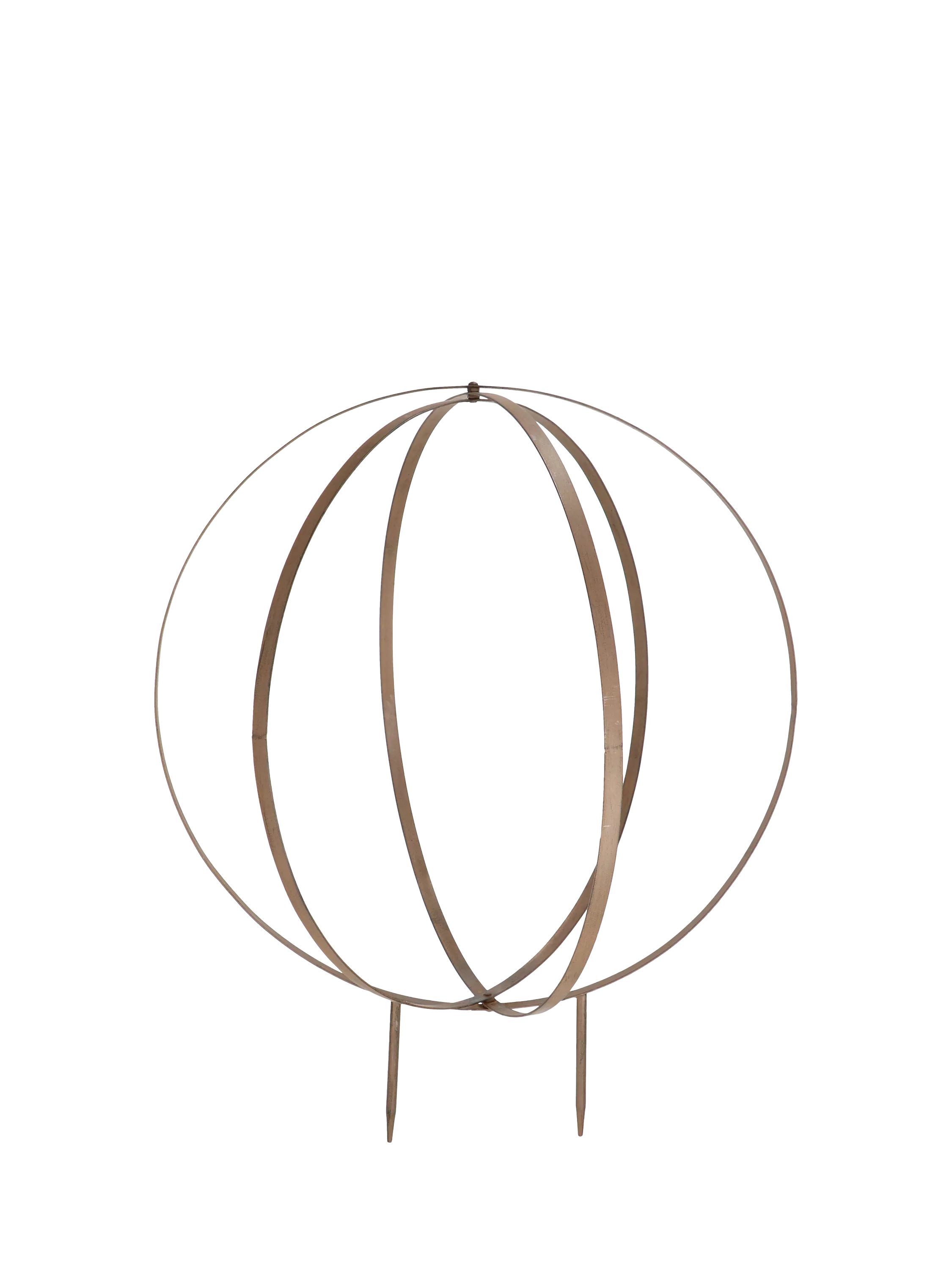 Fallen Fruits metal sphere plant support rust (British brand)