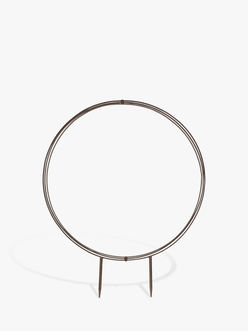 Fallen Fruits metal sphere plant support rust (British brand)