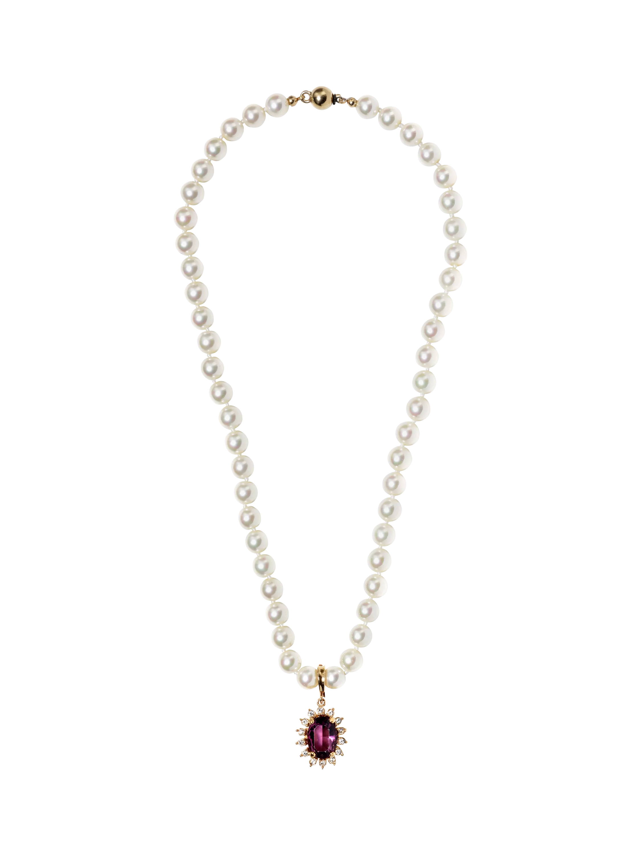 Eclectica crystal pendant necklace amethyst gold-plated 45cm (British brand)
