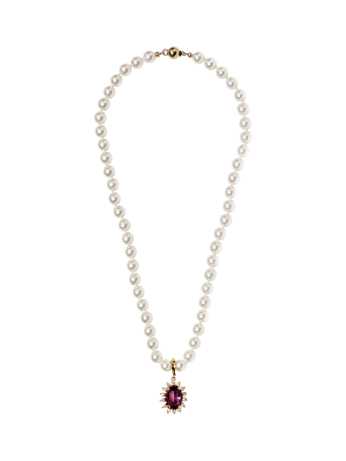 Eclectica crystal pendant necklace amethyst gold-plated 45cm (British brand)