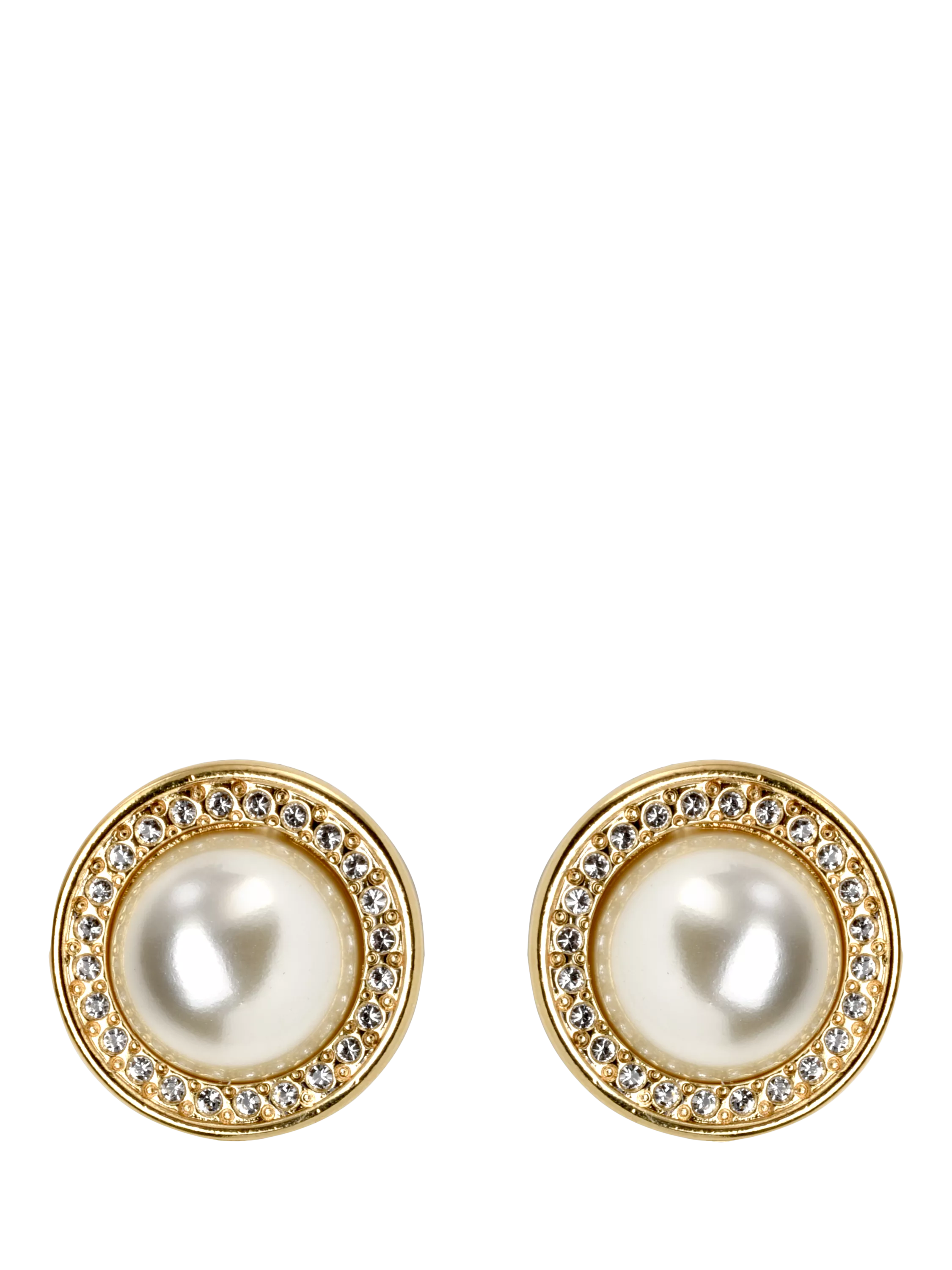 Eclectica pre-loved clip on earrings with faux pearl cabochon (British brand)