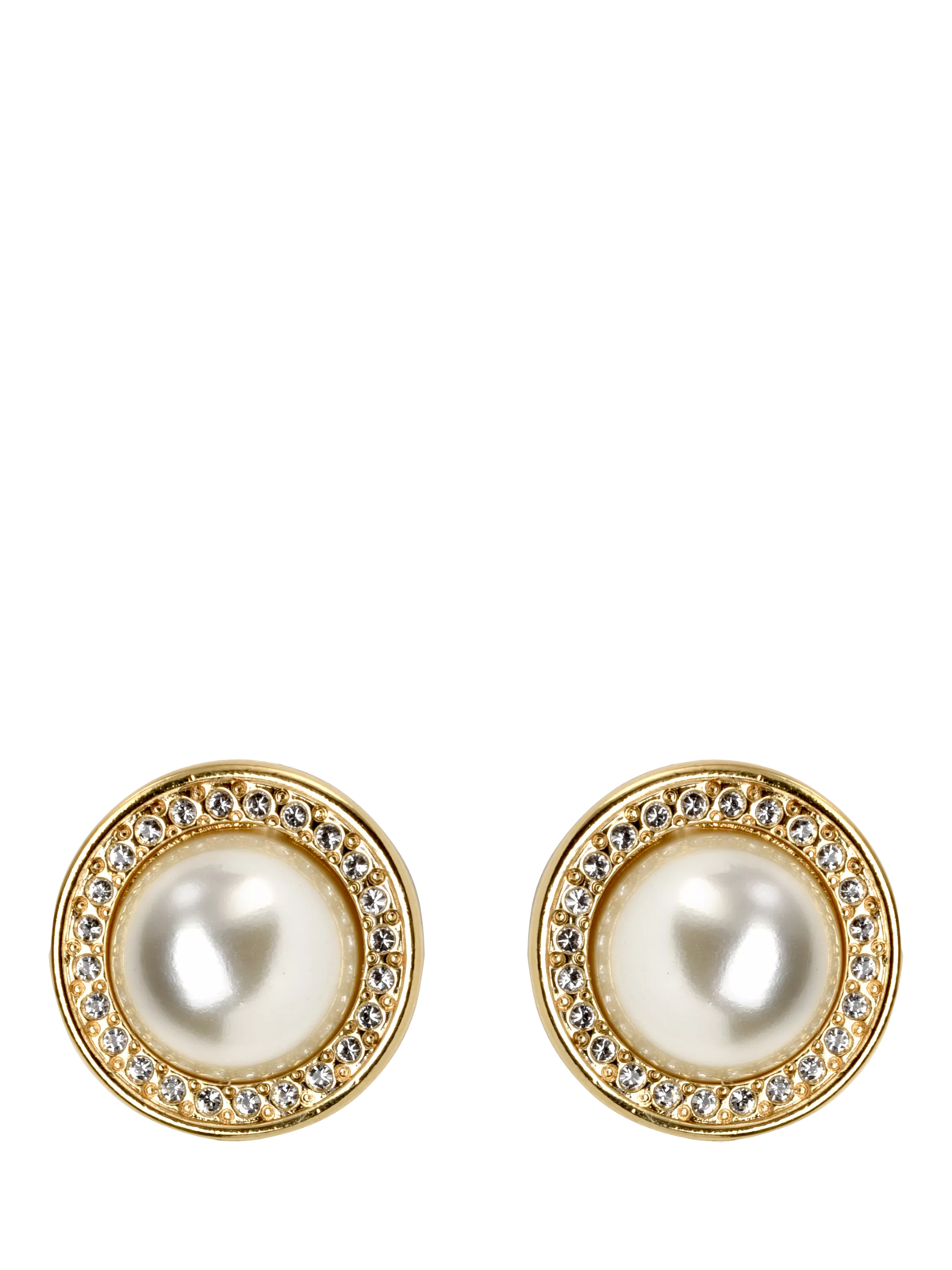 Eclectica pre-loved clip on earrings with faux pearl cabochon (British brand)