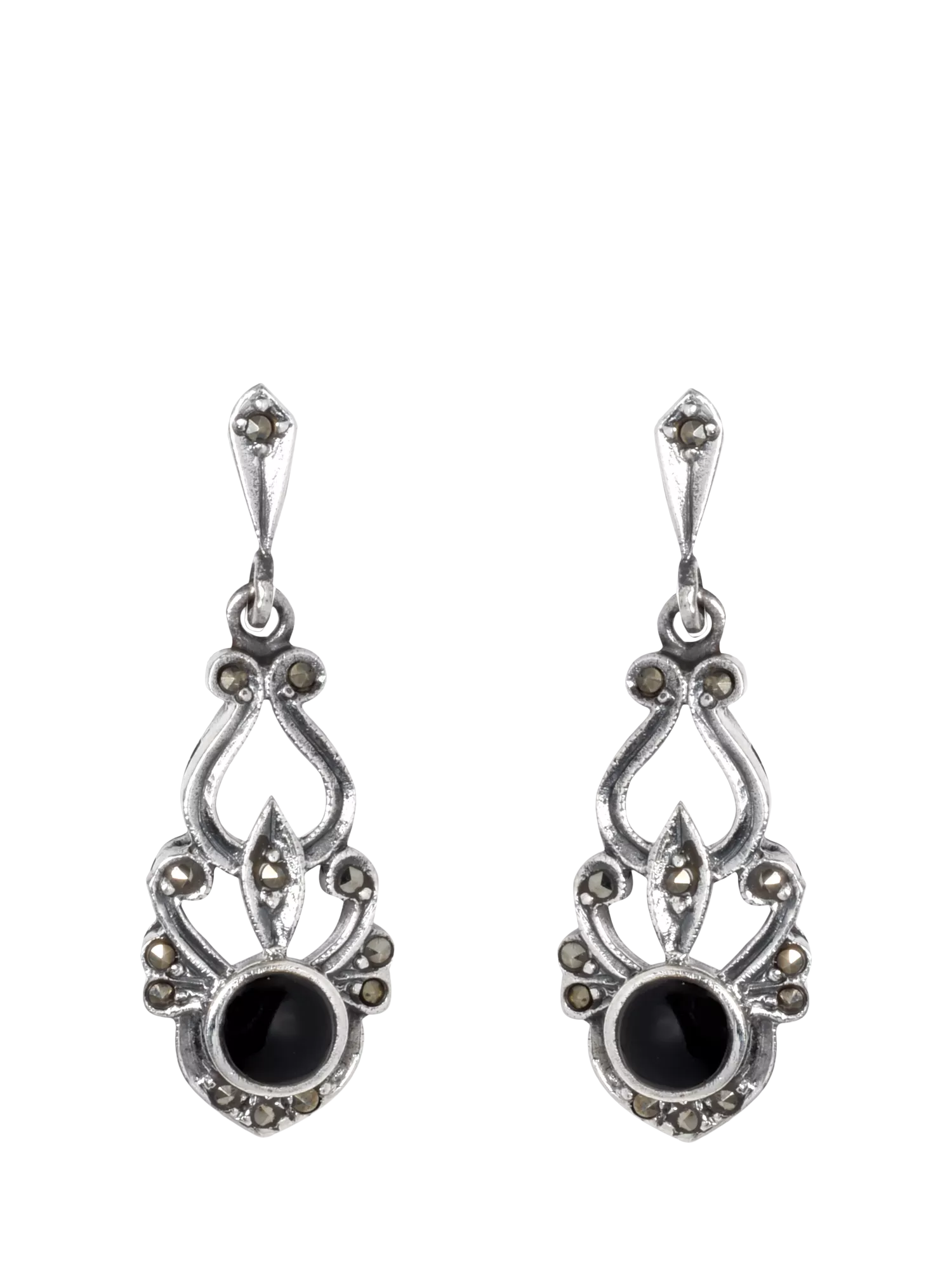Eclectica onyx drop earrings sterling silver imported from the UK