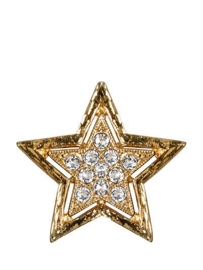 John Lewis Eclectica Pre-loved Crystal Star Stick Pin Gold/Clear- Buy online at McGrocer