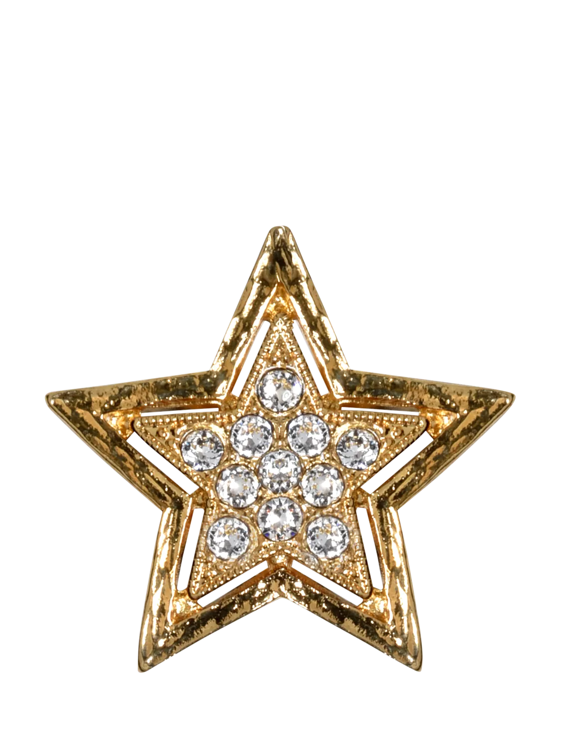 Eclectica star stick pin gold plate clear crystals (British brand)