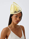 John Lewis Darcia Crosshatch Fascinator, Pale Yellow