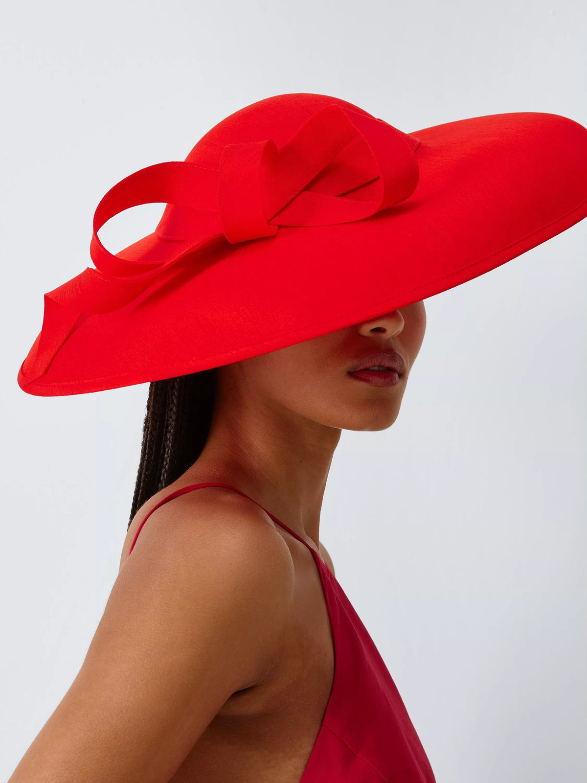 John Lewis red downward brim hat - British product