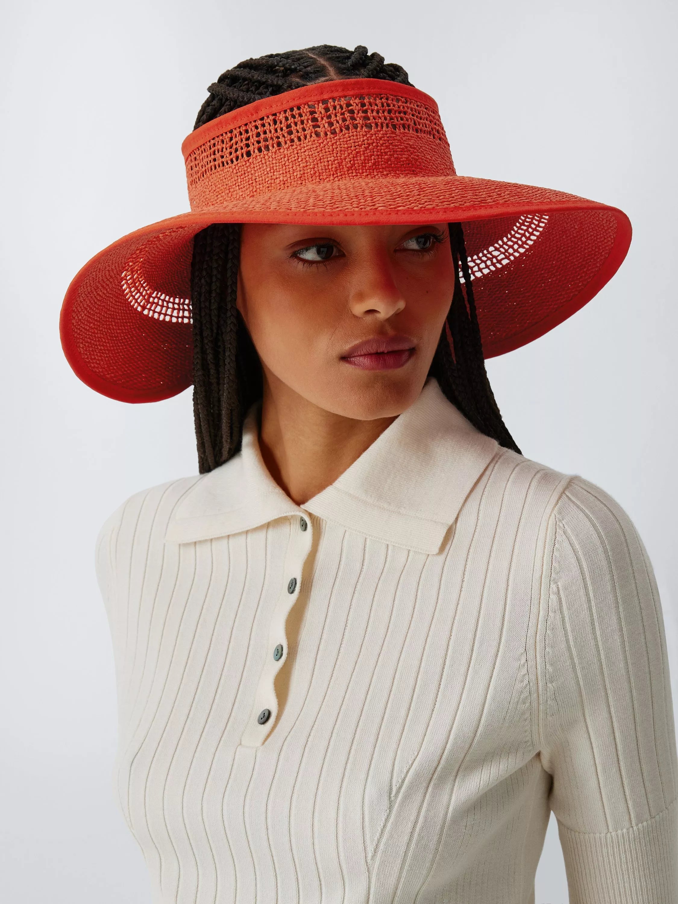 John Lewis Wide Brim Visor, Orange