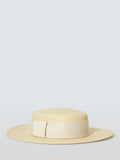John Lewis boater hat natural straw with wide band, UK version
