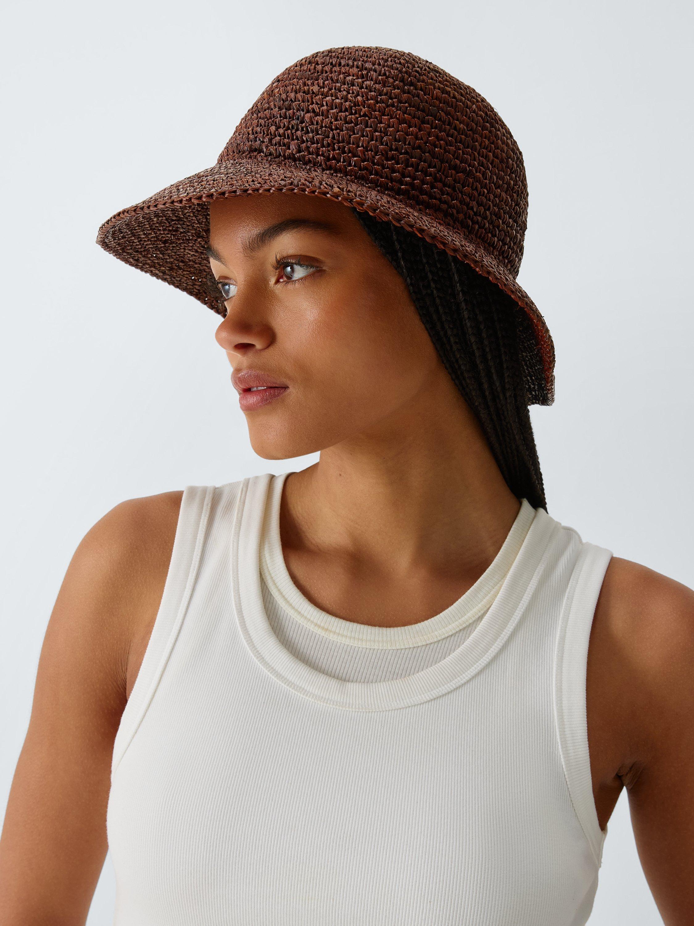 John Lewis raffia bucket hat chocolate - British product