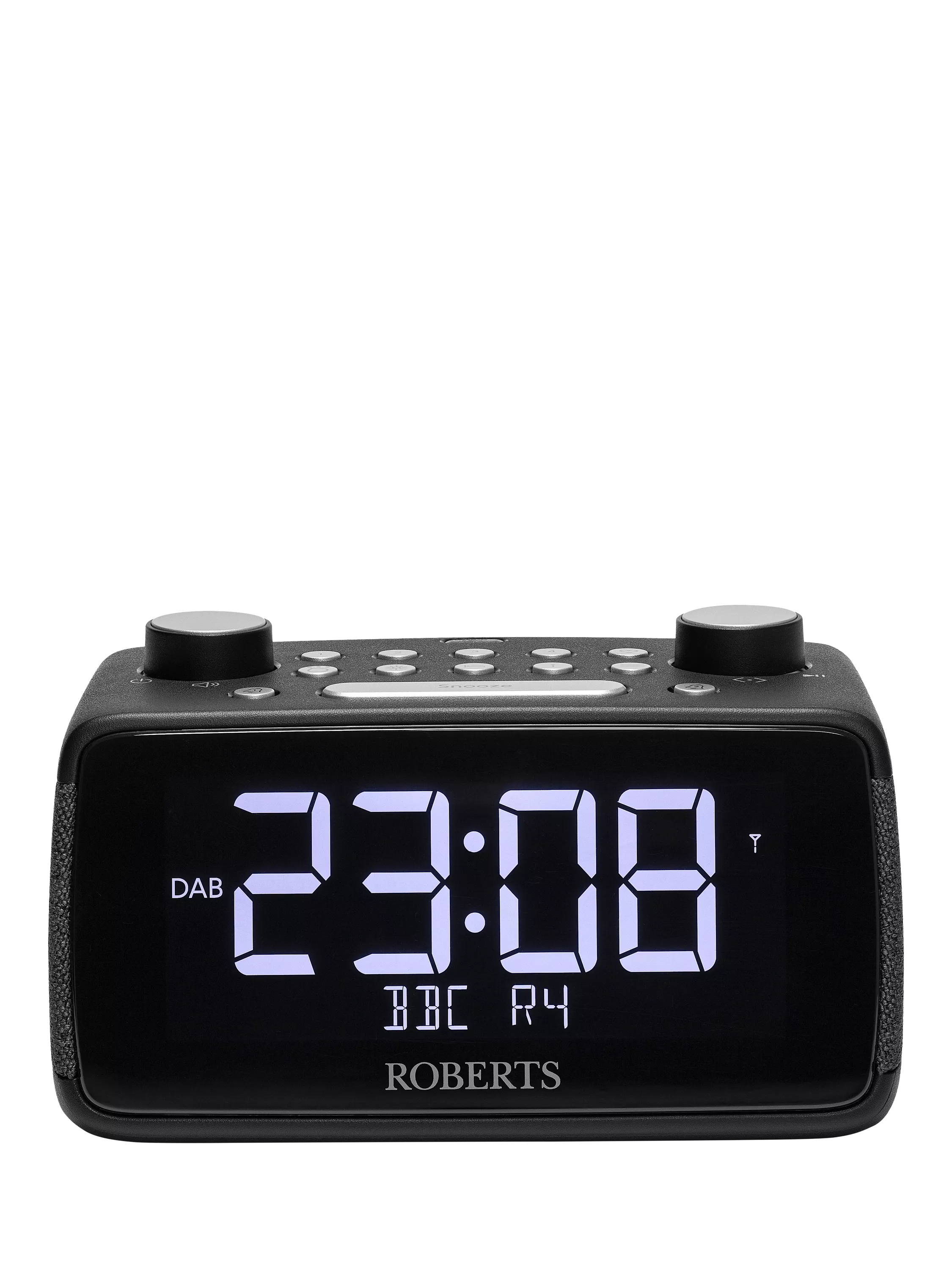 Roberts digital alarm clock radio black compact (British brand)