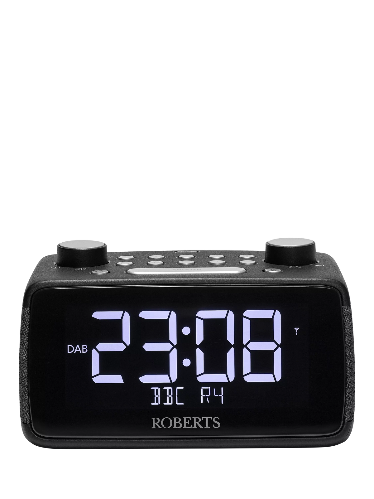 Roberts digital alarm clock radio black compact (British brand)