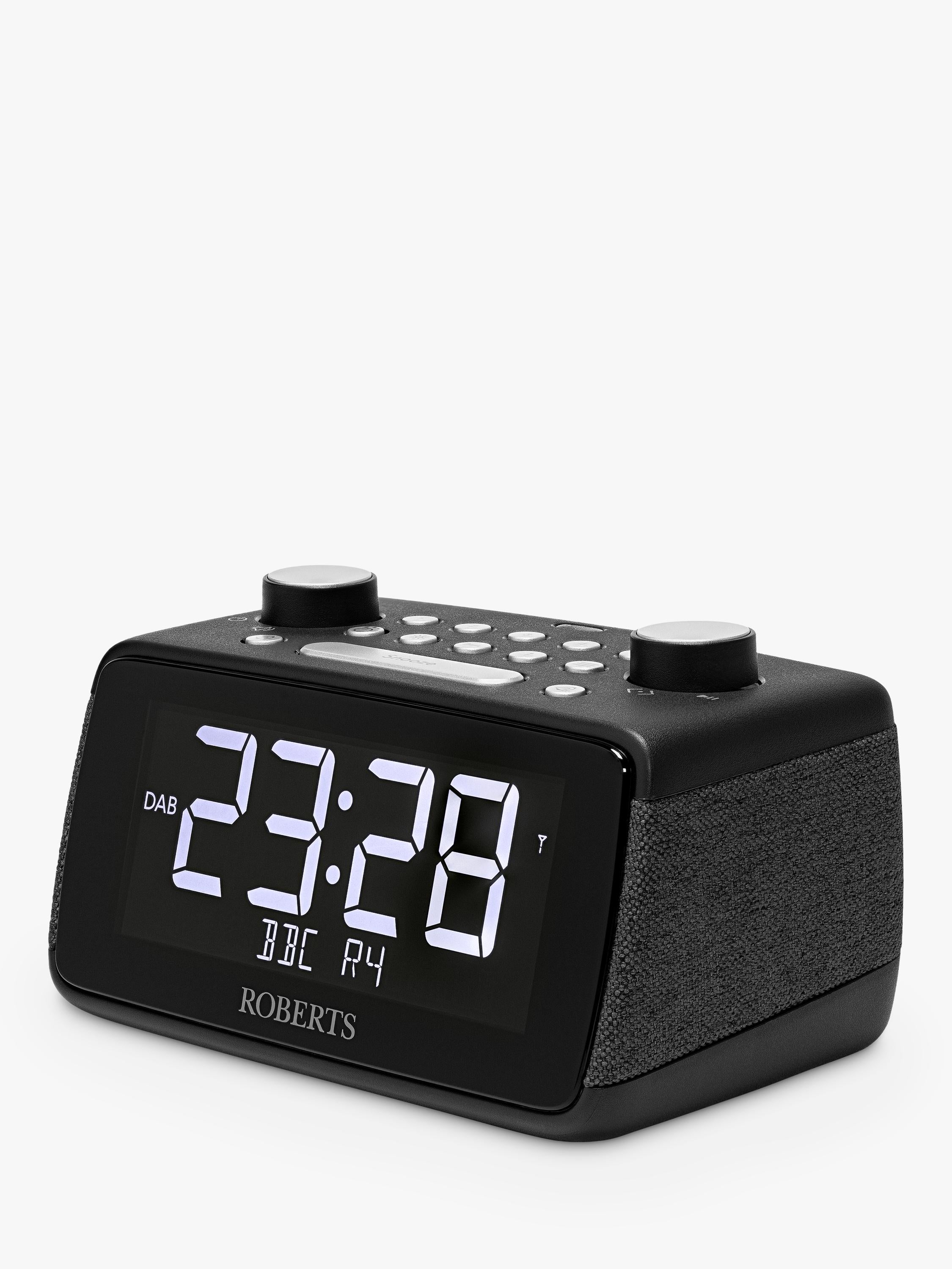Roberts digital alarm clock radio black compact (British brand)