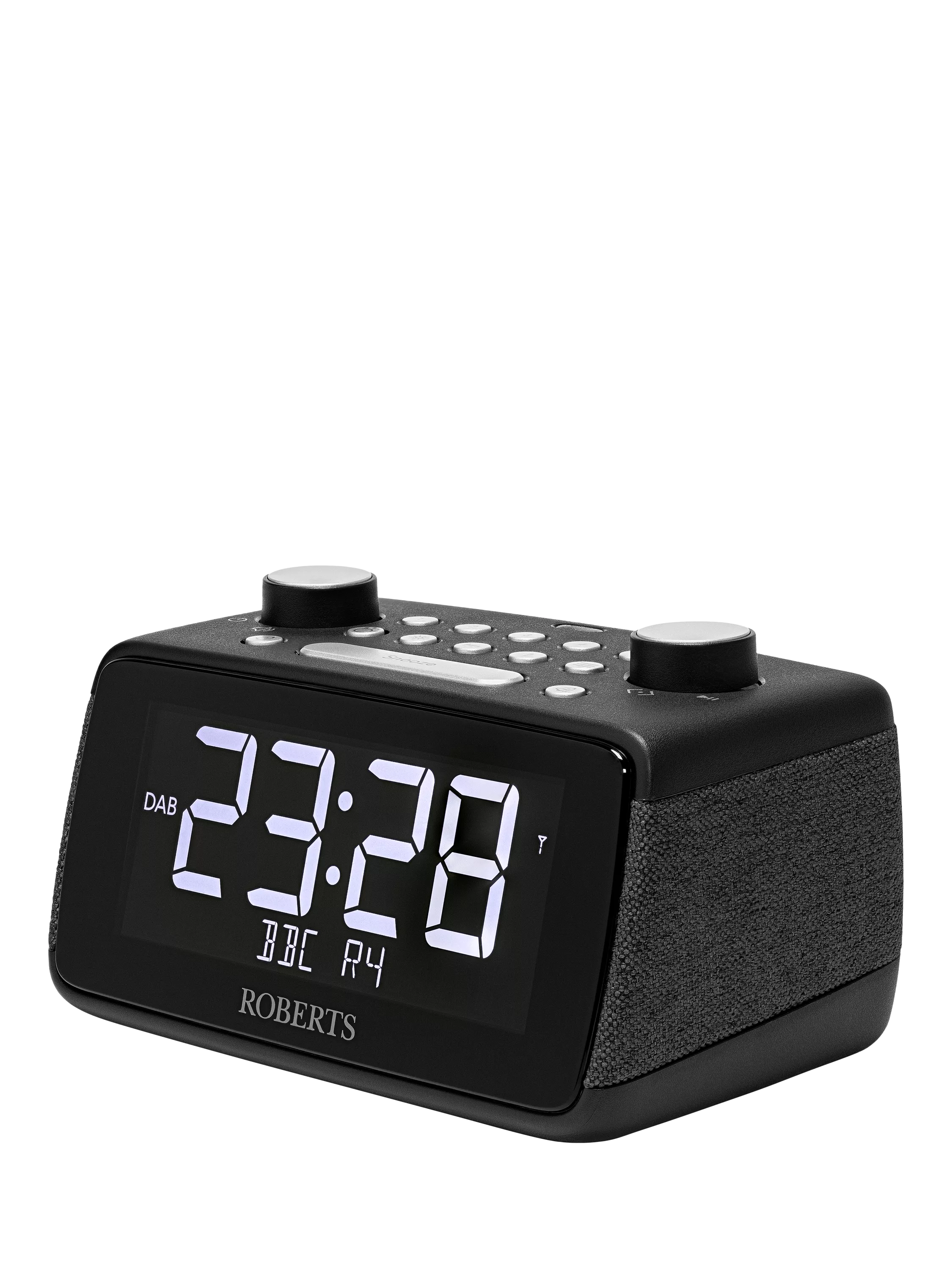 Roberts digital alarm clock radio black compact (British brand)