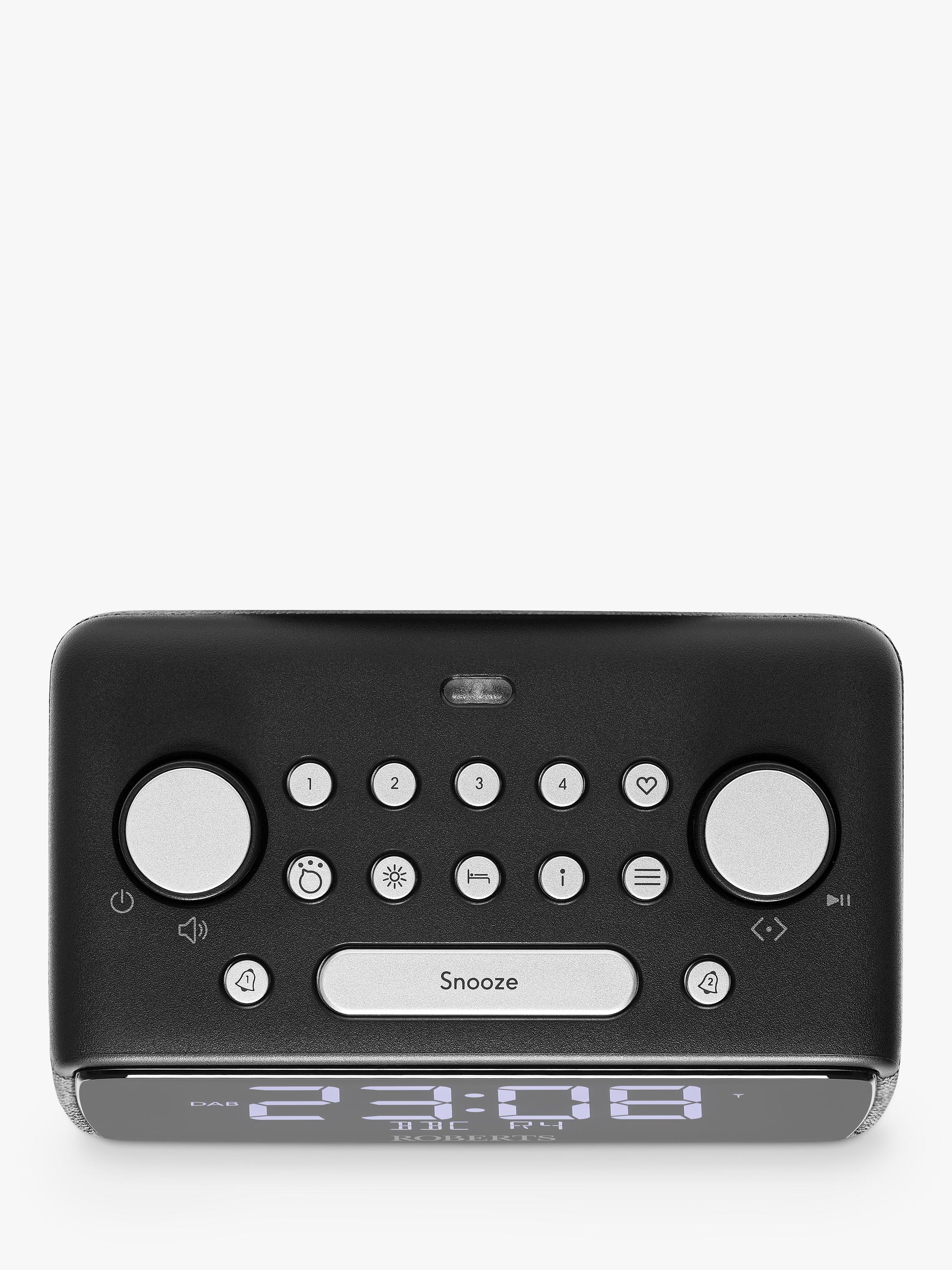 Roberts digital alarm clock radio black compact (British brand)