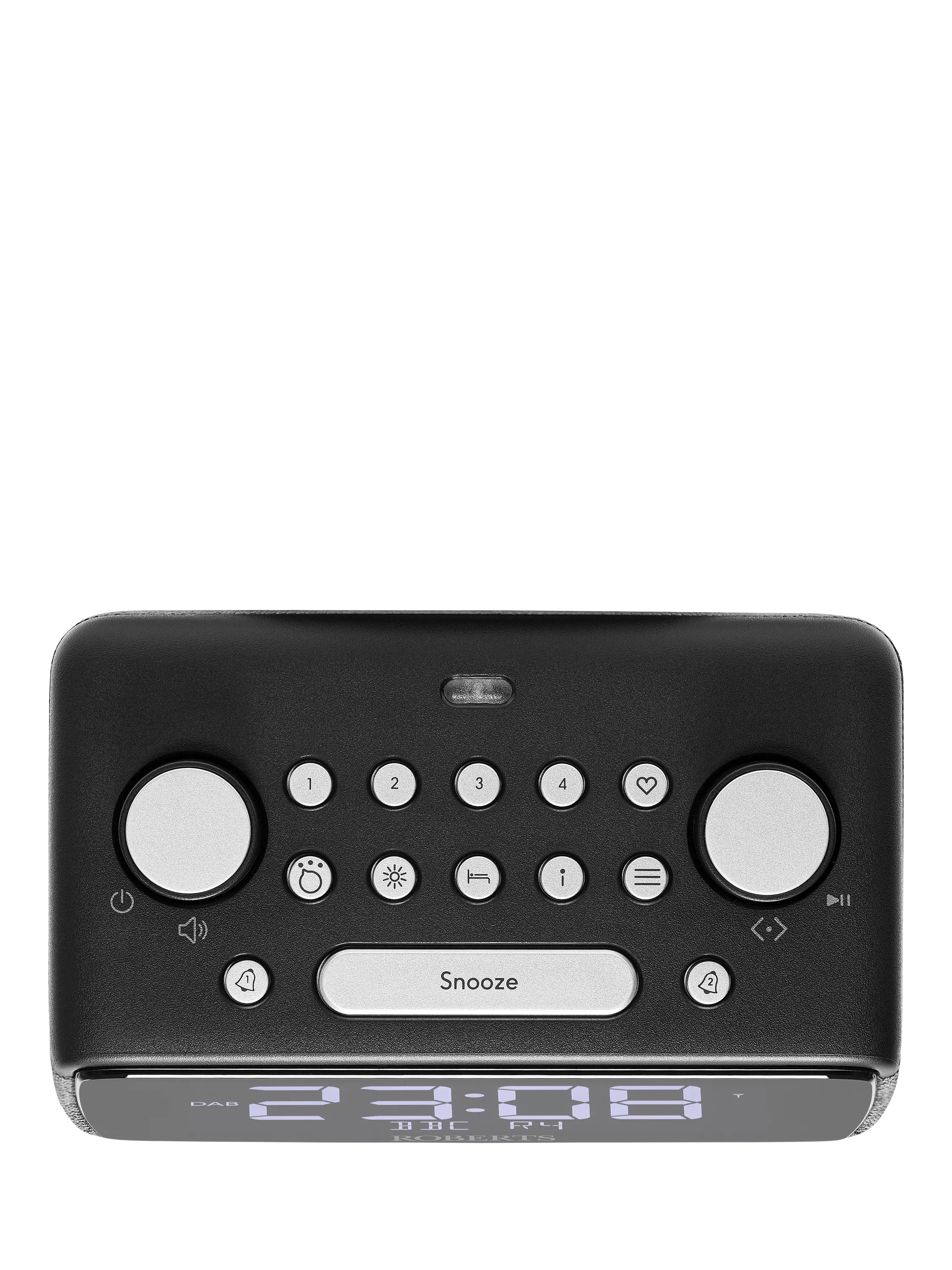 Roberts digital alarm clock radio black compact (British brand)